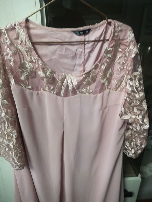 Sukienka pudrowy róż 4XLNowa