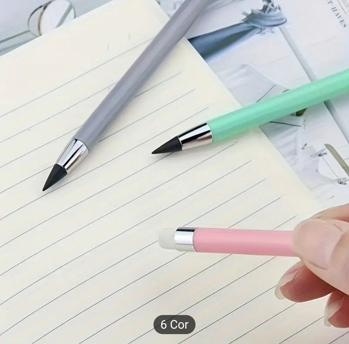 Lápis infinito 3 cores diferentes