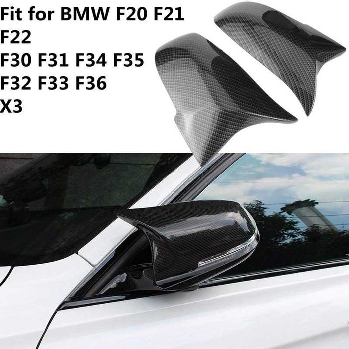 Capas retrovisor preto piano ou efeito carbono BMW séries 1 2 3 e 4