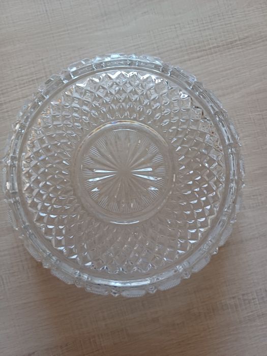 Misa kryształowa PRL – vintage, piękny połysk, 20,5 cm