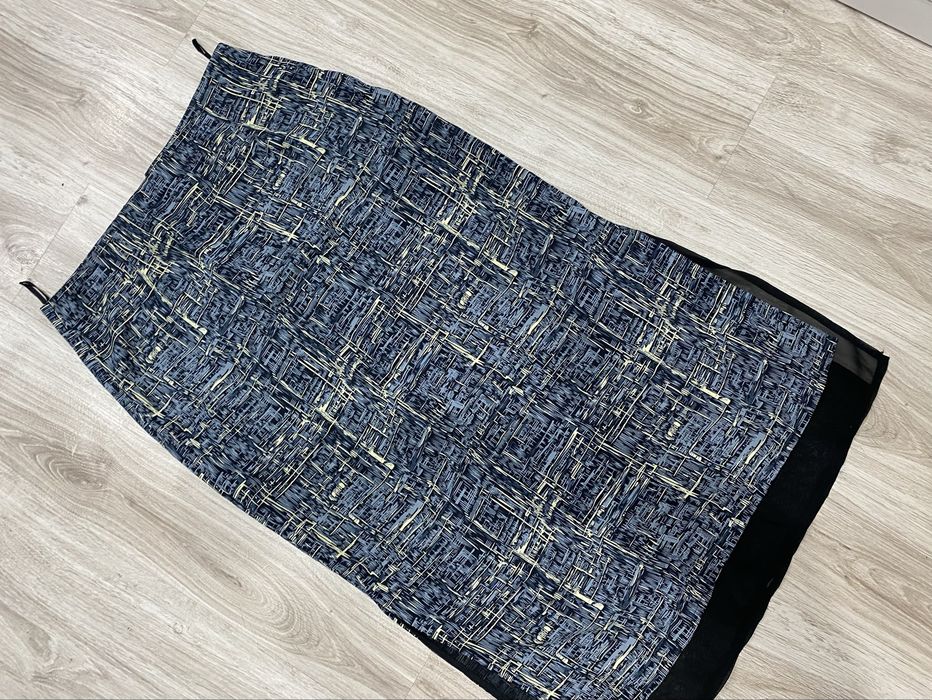 Granatowa spódnica kremowe wzory maxi l-xl