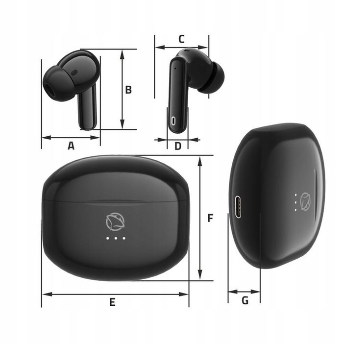 Słuchawki Bezprzewodowe Douszne Manta Rytmo Czarne