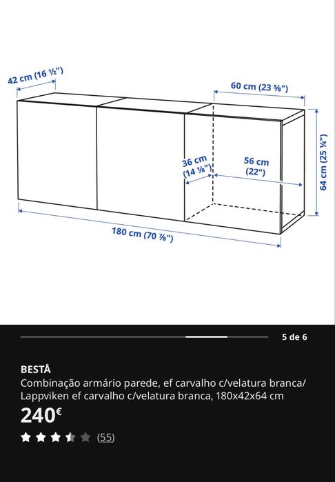 Aparador BESTA ikea - conjunto de 3 modulos separados