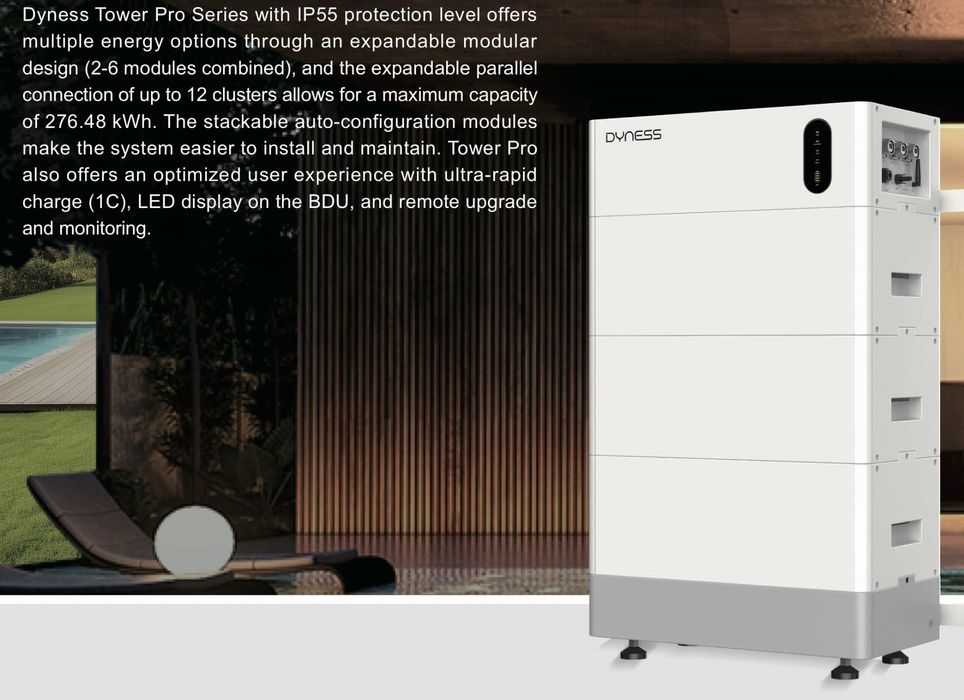 Módulo de bateria Dyness TOWER PRO HV9640 3,84kWh LiFePO4