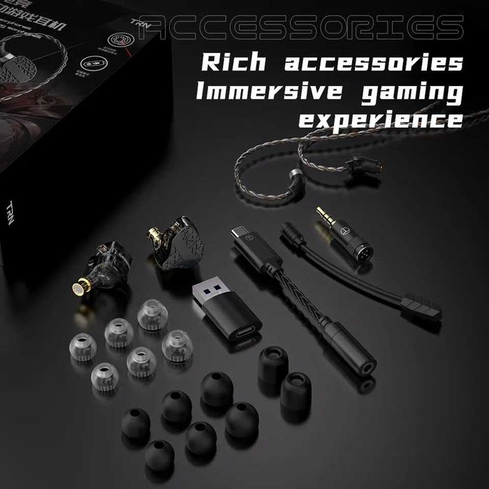 ‼️ TRN Mars - гибридные игровые наушники с микрофоном и кабелем на 2м.