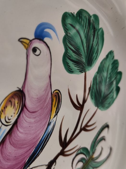 Francja Henri Chaumeil, fajans ręcznie malowany talerz lata 1920, 24см