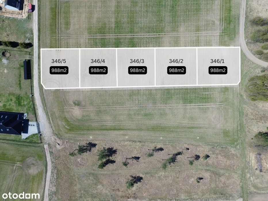 Regularna działka 988 m² wśród nowych domów