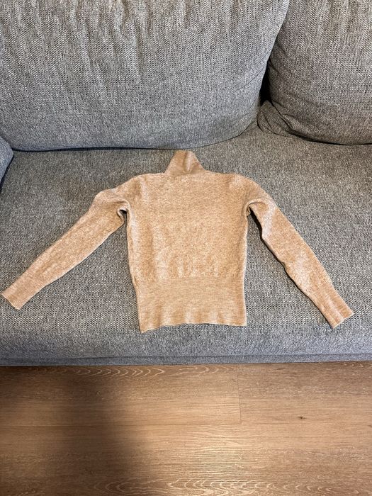 Camisola manga comprida malha fina mulher bege ZARA