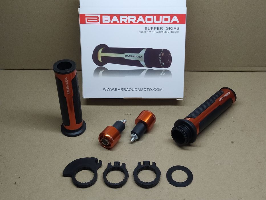 Ручки керма мото "BARRACUDA" (грипси +відбійники) універсальні