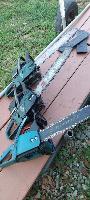 Бензинова ланцюгова пила Parkside 2 штуки та Makita