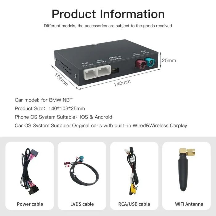 Бездротова система CarPlay Android для BMW