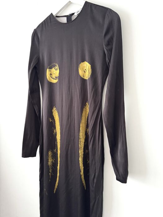 ZARA satynowa sukienka midi maxi