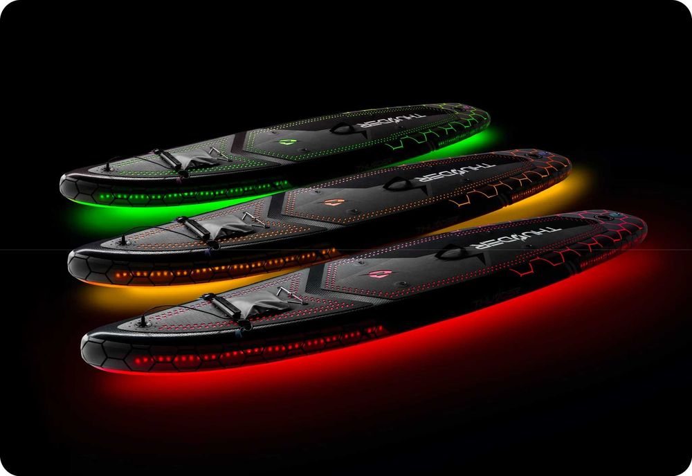 SUP Thunder Mossa з ПІДСВІТКОЮ САП борд board доска SUP дошка 320x75x15 Stand Up Paddle каяк байдарка надувний надувна AQUA MARINA MONSTER AQUAMARINA