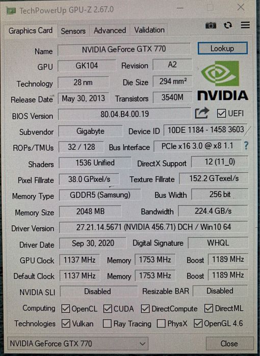 Відеокарта NVIDIA GTX 770 Gigabyte Windforce
