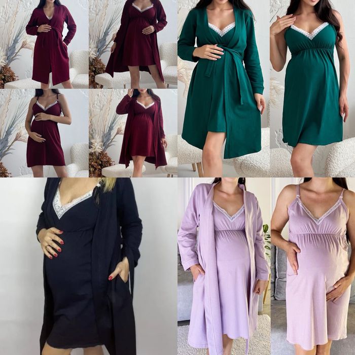 Халат та сорочка в пологовий для вагітних та годуючих 44-58