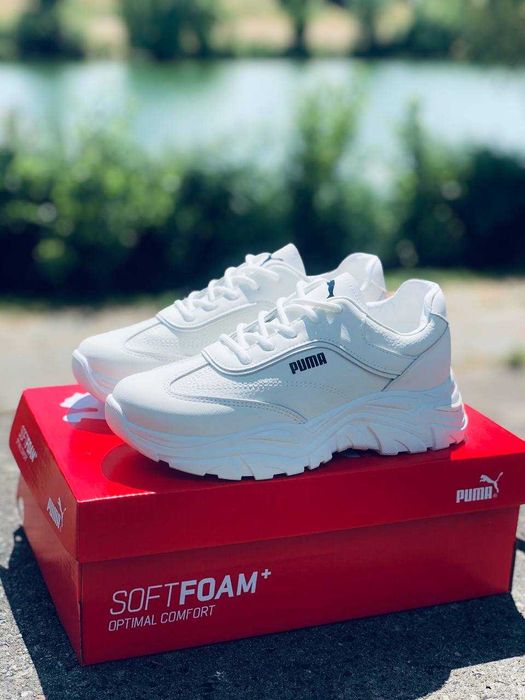 Размер 37,37,39,40 Скидка! белые кожаные кроссовки Пума білі кросівки Puma Кросівки Puma жіночі білі. Кожаные кросовки Пума