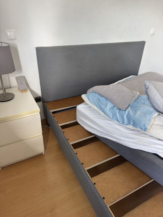 SÄBÖVIK Divan bed, firm/Vissle grey, 140x200 cm,+ colchão e capa