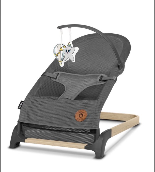 Дитячий шезлонг гойдалка Lionelo JUNE AIR GREY GRAPHITE