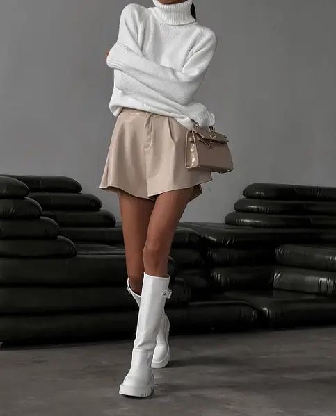 Шкіряні шорти юбка шорти спідниця під ботфорти