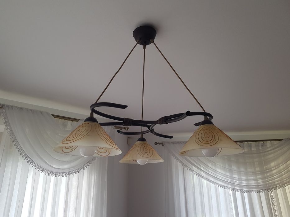 Komplet lamp brązowo-beżowe