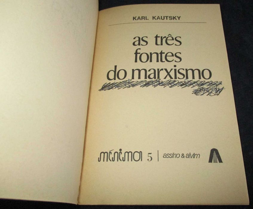 Livro As três fontes do marxismo Karl Kautsky Assírio