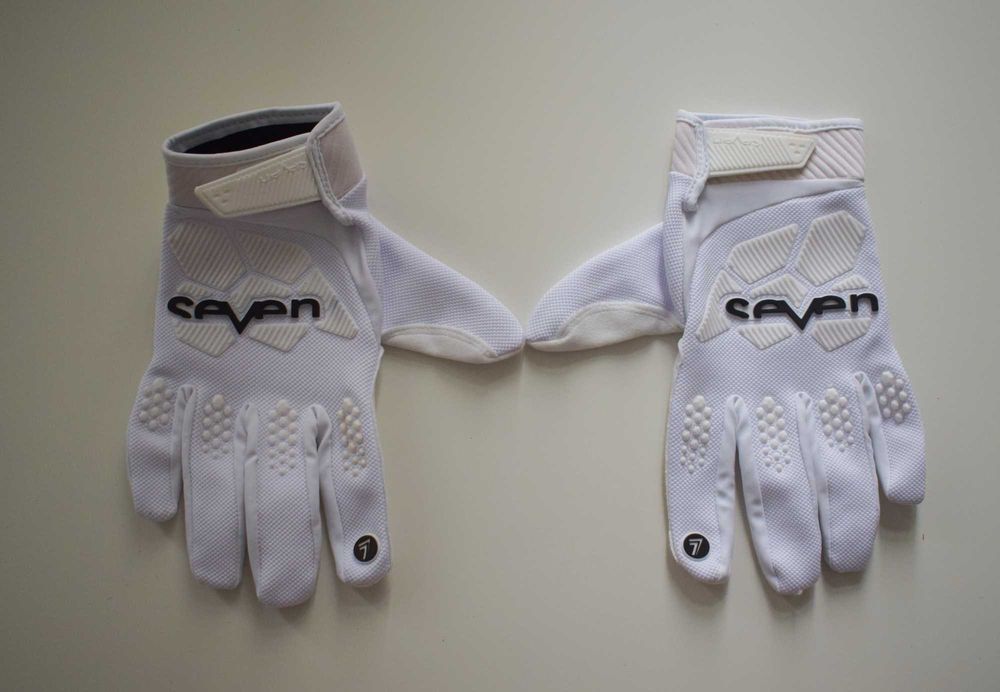 Białe rękawiczki motocross XL – nowe