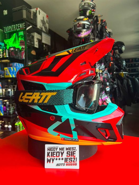 Kask offroad z goglami LEATT KIT MOTO 7.5 V25 RED 'M 'L 'XL/pytaj o rozmiary