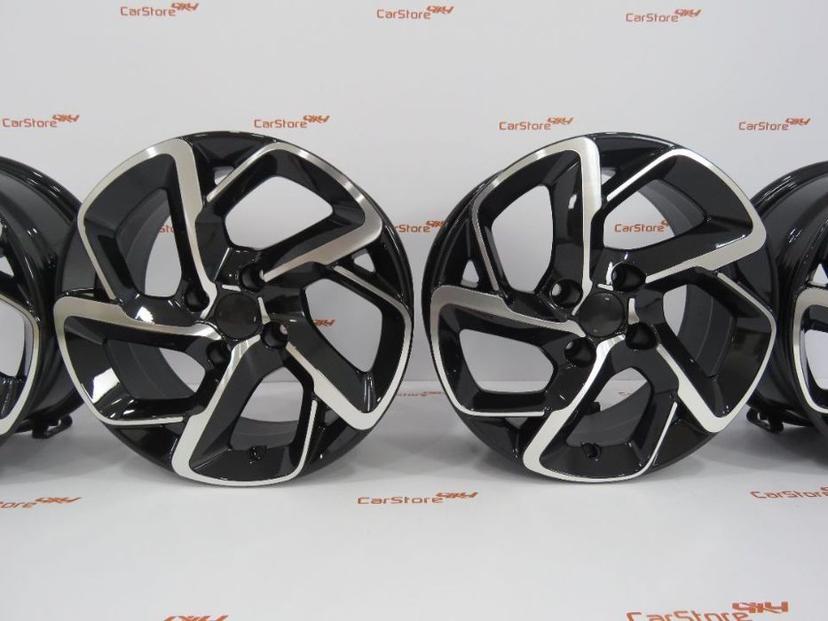 Jantes Look Peugeot 15 x 6.5 et 25 4x108 Pretas + Polidas
