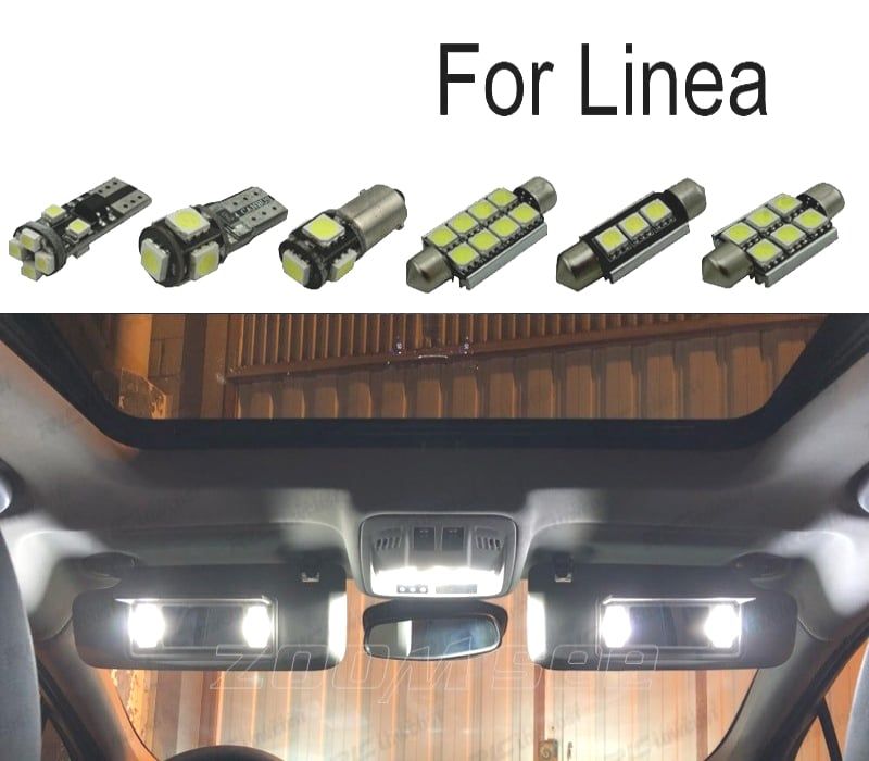 KIT COMPLETO 11 LAMPADAS LED INTERIOR PARA FIAT LINEA 07-14