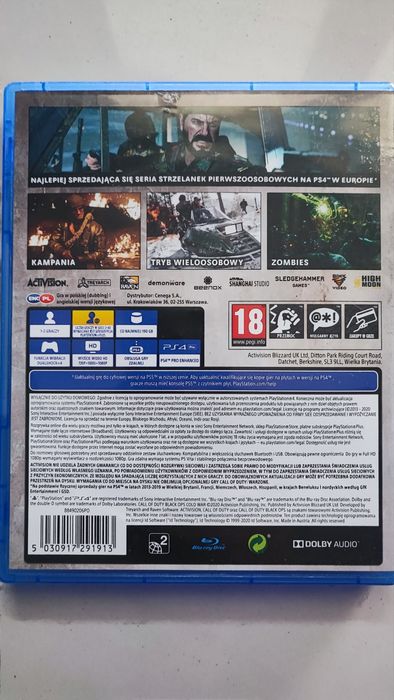 Call od Duty Cold War ps 4 polski język