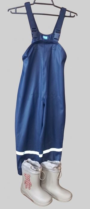 Дитячі гумові чоботи 20 см + грязепруф 110-116 напівкомбінезон