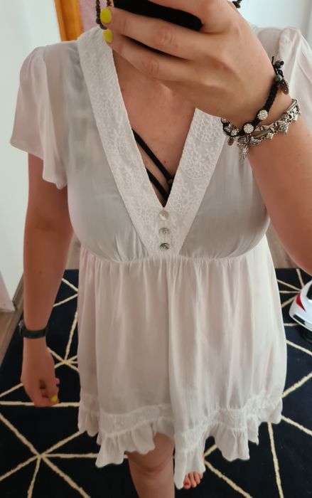 Biała tunika sukienka letnia na lato 100% viskoza elegancka