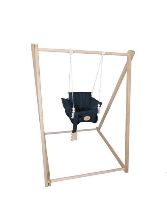 Гойдалка дитяча підвісна з деревʼяною стійкою для дітей від 7 місяців