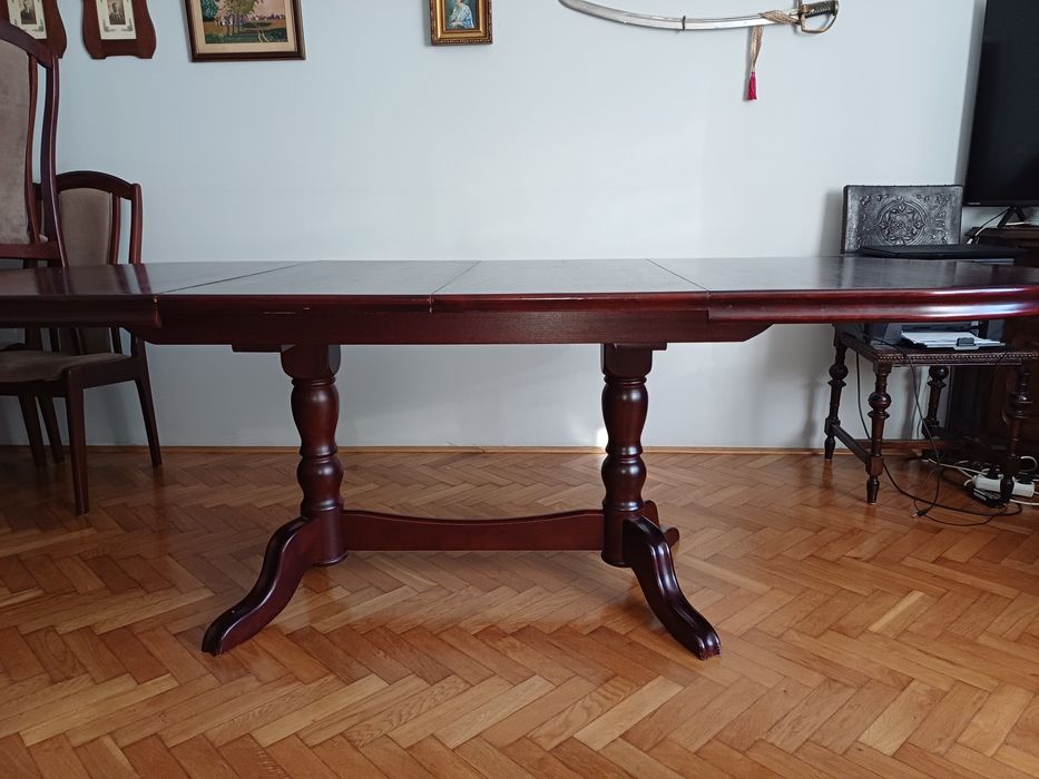 Sprzedam stylowy, solidny stół machoń/ciemna wiśnia