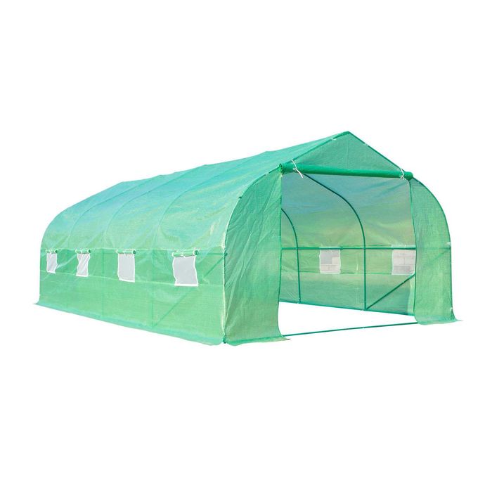 Túnel para cultivo 600x300x200 cm verde em aço e PE 18 m²