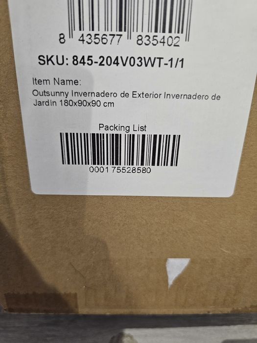 Estufa de Exterior OUTSUNNY 180 × 90 × 90 cm
