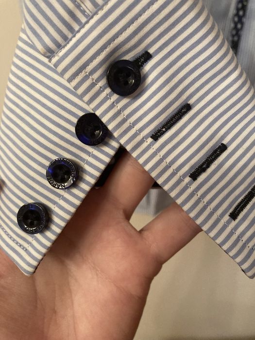 Рубашка хлопковая в полоску базовая блузка италия