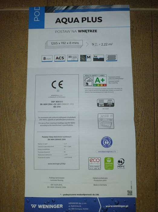 Panele laminowane Weninger Dąb Arbelo AC5 Aqua Plus
