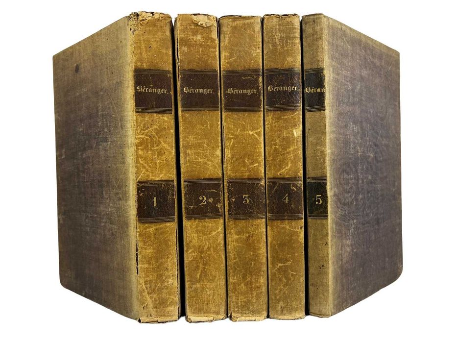 Obras completas de Pierre-Jean de Béranger, em 5 volumes. 1834