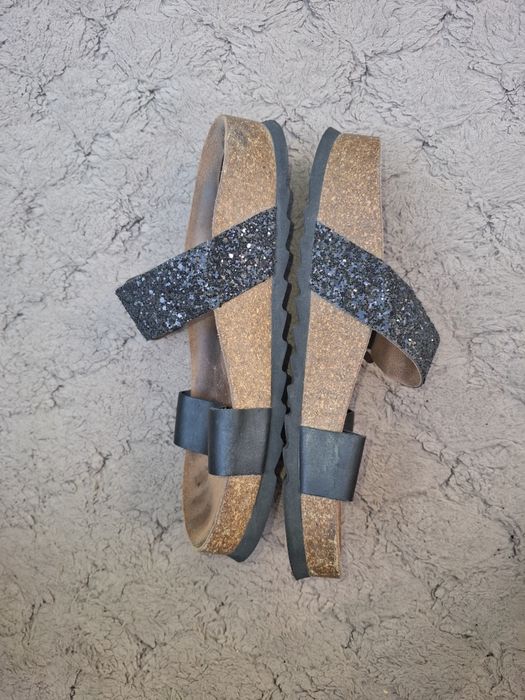 Prive Shoe Collection klapki na korkowej koturnie  39