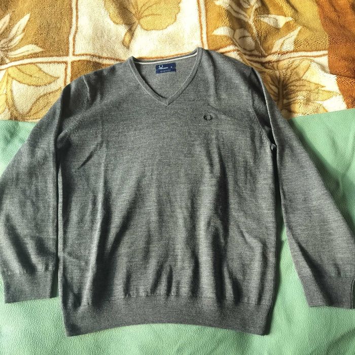 Sweter Fred Perry Xl wełna marino