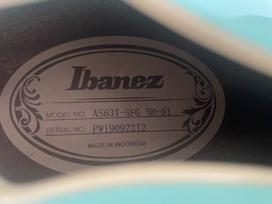 Gitara elektryczna ibanez artcore as63t seafoam green bigsby hollowbody