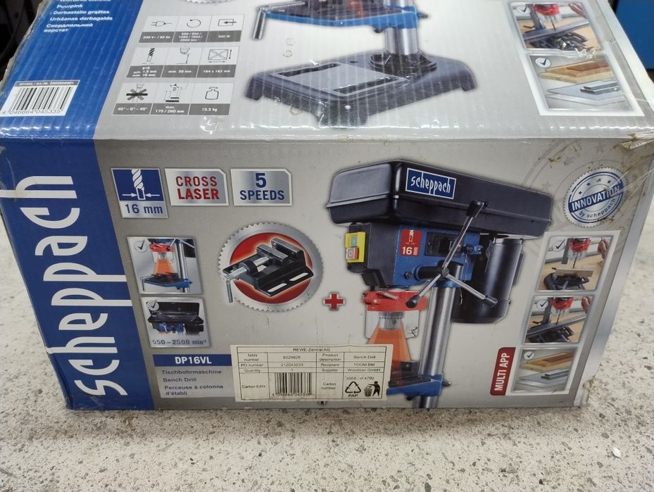 Nowa Wiertarka STOŁOWA z laserem SCHEPPACH DP16VLS  Wysyłka
