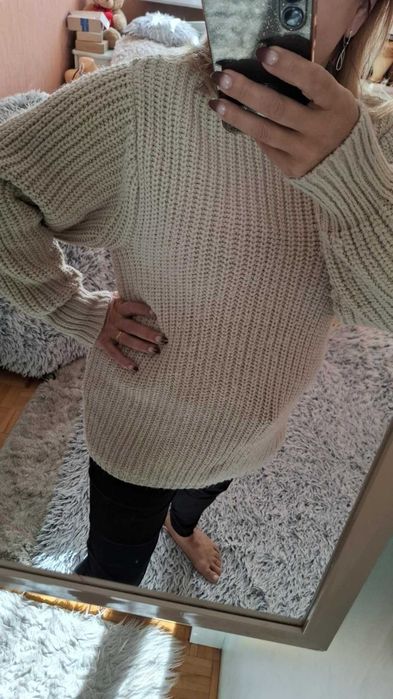 Ciepły sweter,luźny fason Zara roz.38-46
