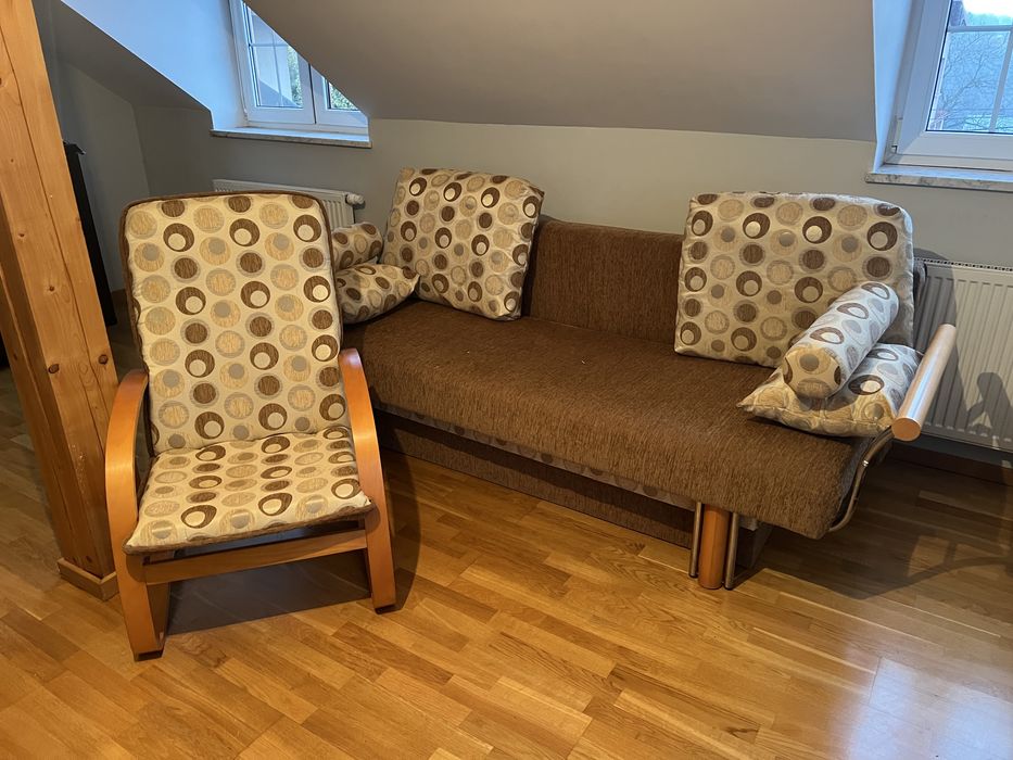 Kanapa rozkładana i fotel