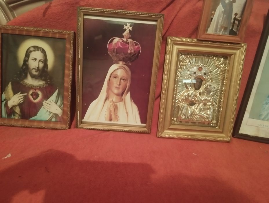 Okazja Cały  Zestaw 5szt. Starych Obrazów Świętych + Gratis