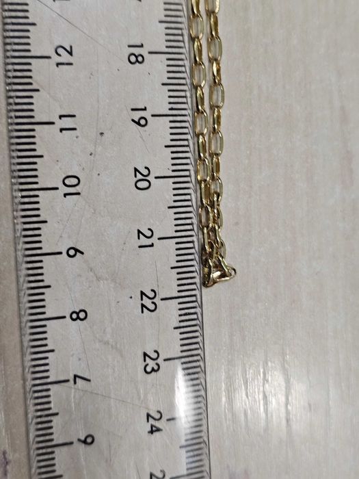 Złoty łańcuszek ankier damski z dmuchanych ogniw PR 585 45 cm
