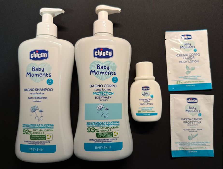 Champô e Gel de Banho Baby Moments + Amostras Chicco