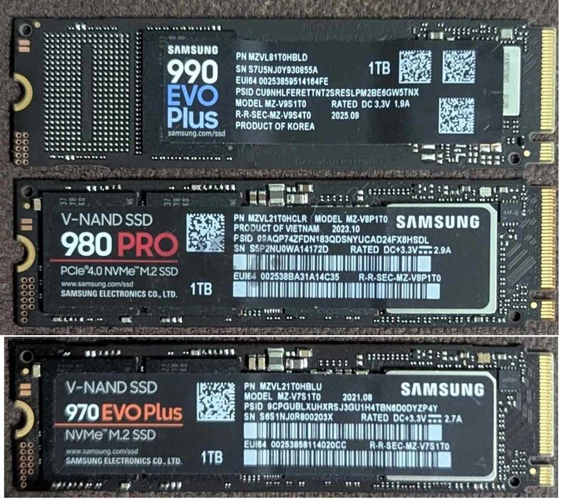 SSD М2 Nvme-Sata3 256-512-1-2TB