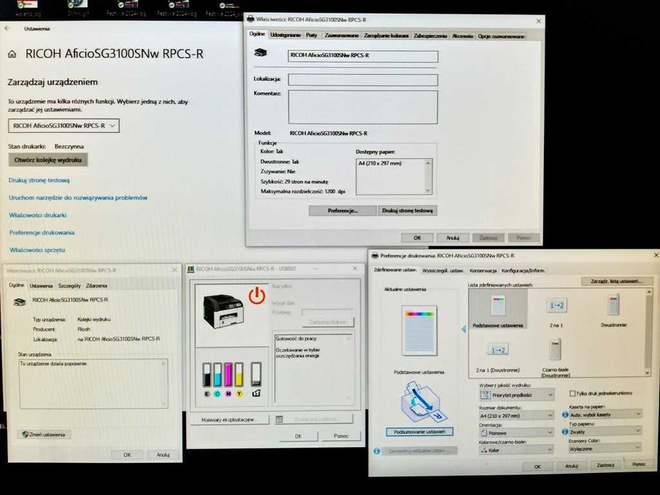 Naprawdę świetna Drukarka/Skaner/Kopiarka Ricoh Aficio SG 3100SNw